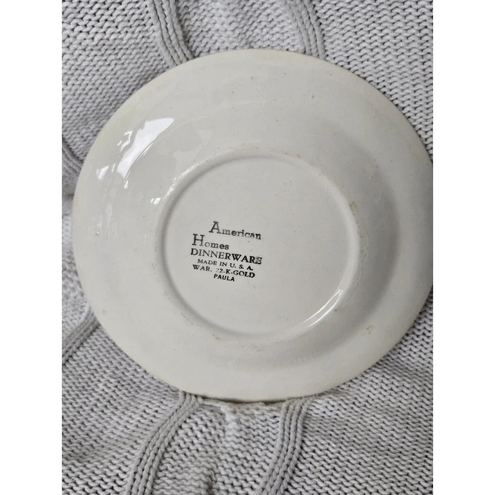Vintage American Homes Paula Bread & Butter / Dessert Plate 22K Gold‎ Floral USA